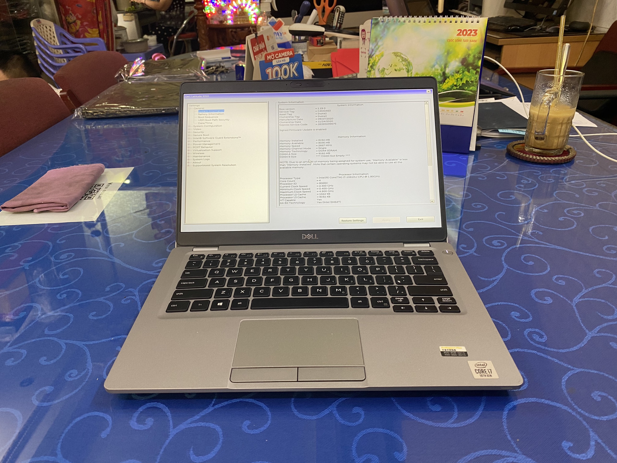 DELL LATITUDE 5310  I7 10610U 8GB 256GB 13